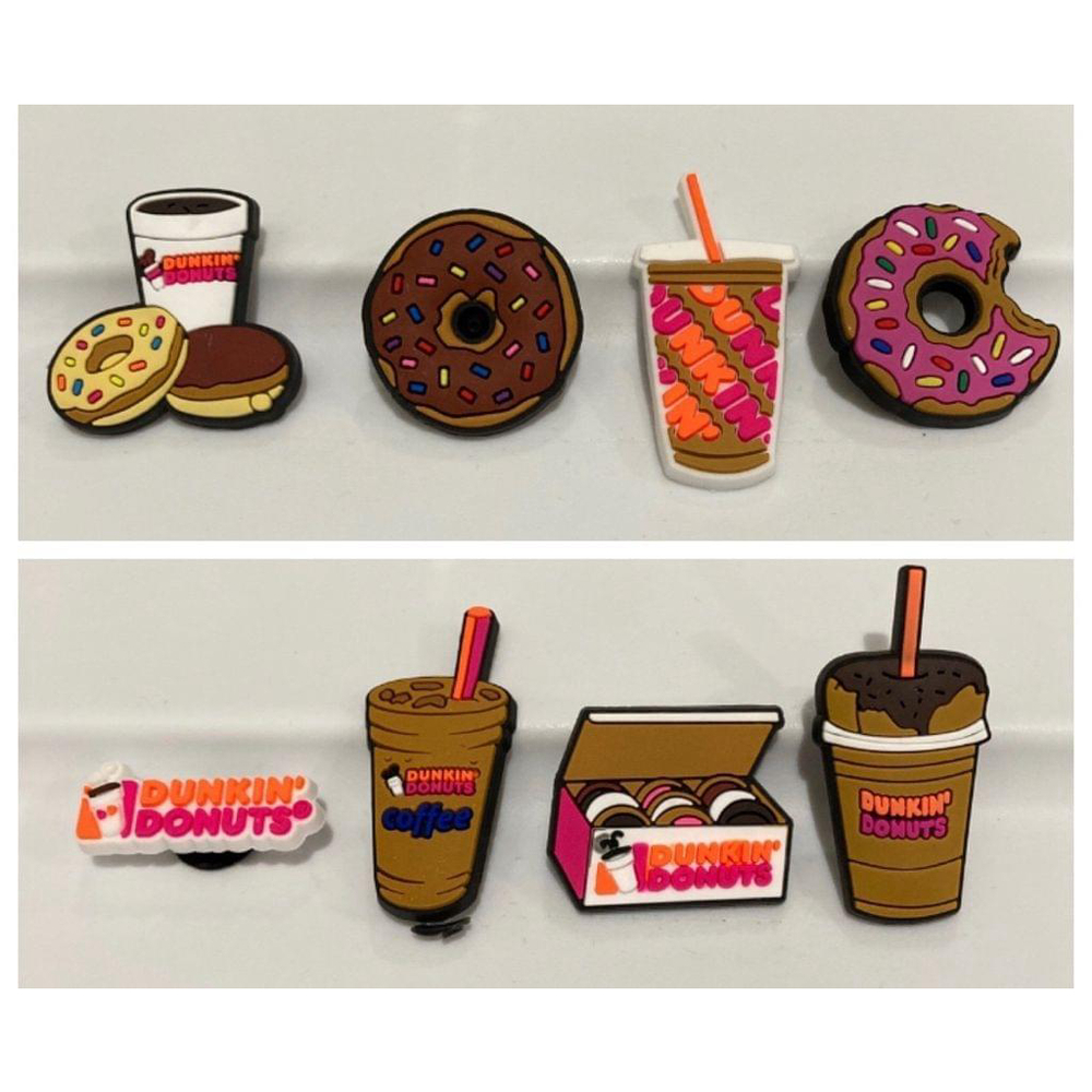 Dunkin Donuts shoe charms - set of 8